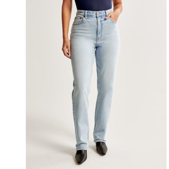 Abercrombie & Fitch Denim - Abercrombie & Fitch Curve Love Ultra High Rise 90s Straight Jean